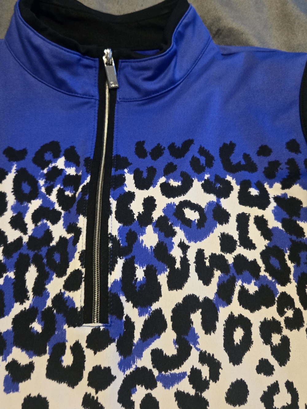 Set Tail Blue and Black Leopard Mini Skirt And Top - Picture 9 of 12
